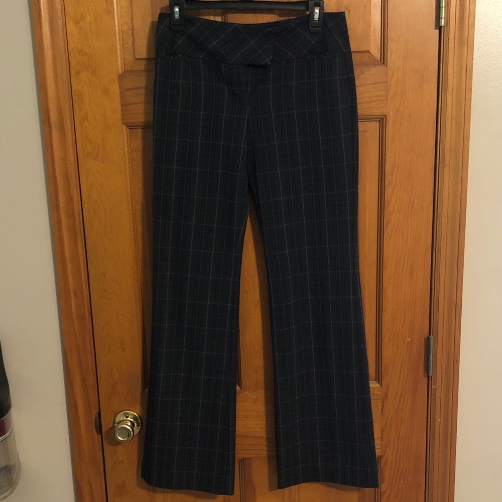 Express Editor Pinstripe Dress Pants in Black, Charcoal, and Light Gray